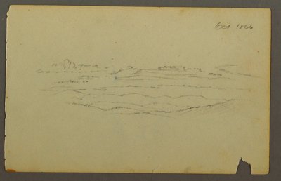 Disegno, Ampio paesaggio ondulato con nuvole, 1844 da Frederic Edwin Church