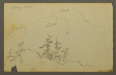 Disegno, Ampio paesaggio ondulato con nuvole, 1844 da Frederic Edwin Church
