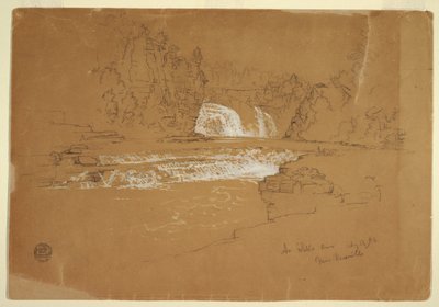 Disegno, Cascate del fiume Ausable, vicino a Keesevill, New York, 13 agosto 1856 da Frederic Edwin Church