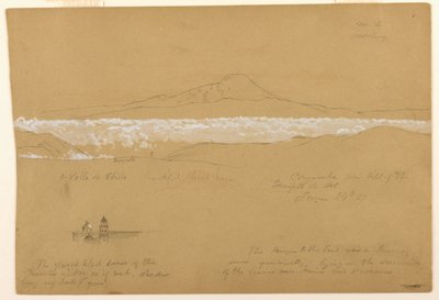 Disegno, Cayambé, mattina, dal Tempio del Sole, Quito, 24 giugno 1857 da Frederic Edwin Church