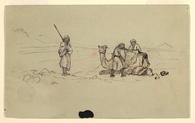 Disegno, Salito a bordo di un dromedario, febbraio 1868 da Frederic Edwin Church