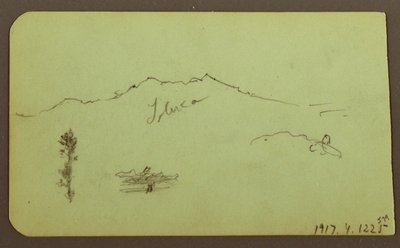 Disegno, Chiesa; verso: Paesaggio montano, "Taluca", 1883 da Frederic Edwin Church