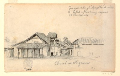 Disegno, chiesa di Tuquerres, Colombia, agosto 1853 da Frederic Edwin Church