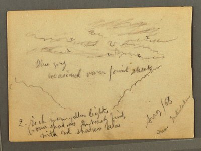 Disegno, Jungfrau coperta di nuvole, Interlaken, Svizzera, agosto 1868 da Frederic Edwin Church