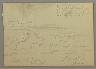 Disegno, Studio di nuvola, 28 luglio 1871 da Frederic Edwin Church