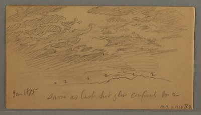 Disegno, Nuvola sulle colline, gennaio 1875 da Frederic Edwin Church