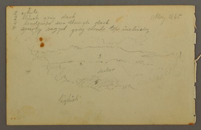Disegno, Studio di nuvola, 1844 da Frederic Edwin Church