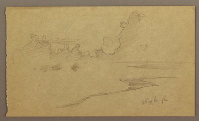 Disegno, Nuvole e spiaggia, "Bloxburgh", agosto 1865 da Frederic Edwin Church