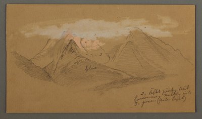 Disegno, Nuvole sulle cime delle montagne, forse 1868 da Frederic Edwin Church