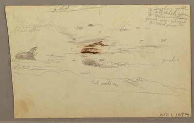 Disegno, Nuvole sulla catena di colline, 1863 da Frederic Edwin Church