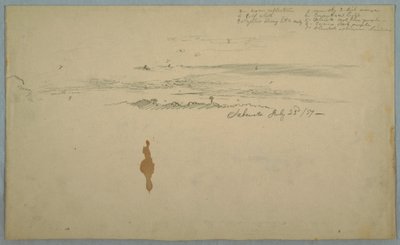 Disegno, Cielo nuvoloso su colline delineate, Ecuador, 23 luglio 1857 da Frederic Edwin Church