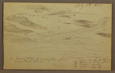 Disegno, cielo nuvoloso sulla valle, luglio 1863 da Frederic Edwin Church