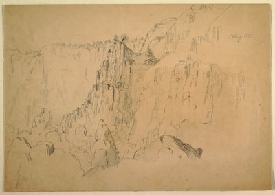 Disegno, Costa con rocce ripide, agosto 1885 da Frederic Edwin Church