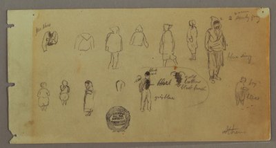 Disegno, Schizzi di costume e di figura, forse 1869 da Frederic Edwin Church