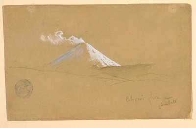Disegno, Cotopaxi da vicino ad Ambato, Ecuador, 1853 da Frederic Edwin Church