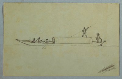 Disegno, canoa coperta, probabilmente sudamericana, 1853 o 1857 da Frederic Edwin Church