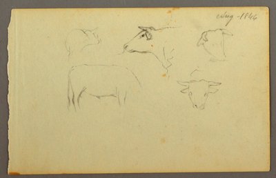 Disegno, mucche, 1844 da Frederic Edwin Church