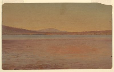 Disegno, vista distante dei monti Katahdin e Traveller dal lago Millinocket, 1870-80 da Frederic Edwin Church