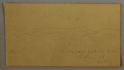 Disegno, Veduta distante del monte Saddleback, Maine, 1 ottobre 1867 da Frederic Edwin Church
