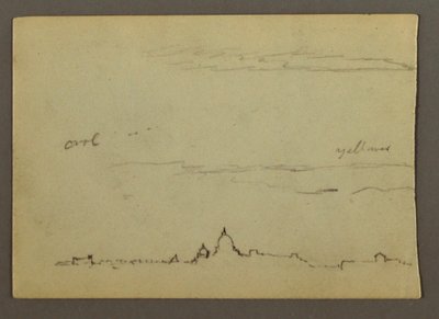 Disegno, Veduta distante della Basilica di San Pietro e del Vaticano, Roma, Italia, gennaio 1869 da Frederic Edwin Church