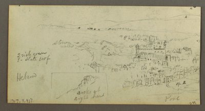 Disegno, casa a cupola, casa con scala, febbraio forse 1868 da Frederic Edwin Church