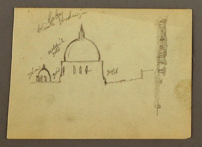 Disegno, Cupole della Basilica di San Pietro (viste da nord), Roma, Italia, gennaio 1869 da Frederic Edwin Church