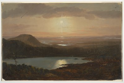 Disegno, Lago Eagle visto da Cadillac Mountain, Mount Desert Island, Maine, 1850-60 da Frederic Edwin Church