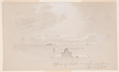 Disegno, Effetto della luce su Gerusalemme, 2 aprile 1868 da Frederic Edwin Church