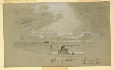 Disegno, Effetto della luce su Gerusalemme, 2 aprile 1868 da Frederic Edwin Church