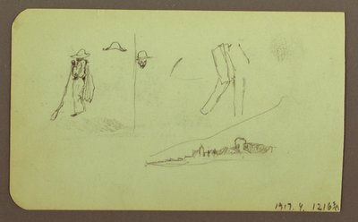 Disegno, Fabbrica; verso: Figure, 1883 da Frederic Edwin Church