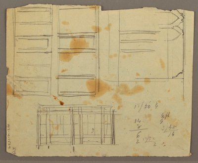 Disegno, schizzi di figure; verso: libreria, 1853 da Frederic Edwin Church