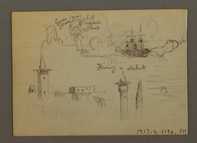 Disegno, Studi di figure, Veliero, Arcobaleno, forse 1868 da Frederic Edwin Church