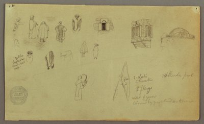Disegno, Studi di figure, Finestre a bandiera, forse 1868 da Frederic Edwin Church