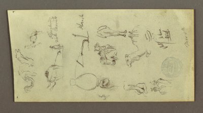 Disegno, Studi di figure e cammelli, 4 marzo, forse 1868 da Frederic Edwin Church