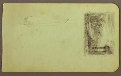 Disegno, Figura in barca, schizzo di un dipinto; verso: iscrizioni, dicembre 1883 da Frederic Edwin Church