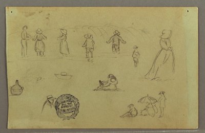 Disegno, Studi di figura dal surf, forse 1857-58 da Frederic Edwin Church