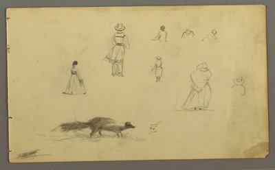 Disegno, Studio di figura dal retro, una puzzola, forse 1857-58 da Frederic Edwin Church