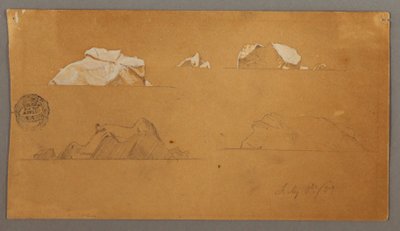 Disegno, iceberg galleggianti, 5 luglio 1859 da Frederic Edwin Church