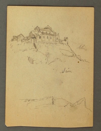 Disegno, Fortificazione delle cime, Sion, Valle del Rodano, forse 1868 da Frederic Edwin Church