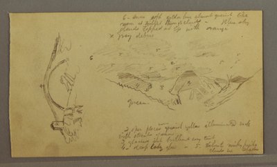 Disegno, Ghiacciaio, ponte e casa, settembre 1868 da Frederic Edwin Church