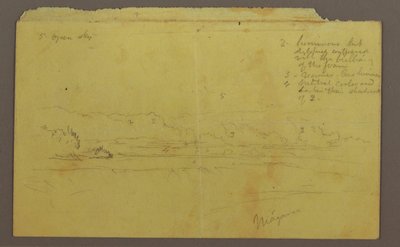 Disegno, Isola delle capre e cascate canadesi, forse 1856 da Frederic Edwin Church