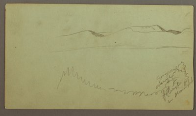 Disegno, catena di colline attraverso una pianura, forse 1868 da Frederic Edwin Church