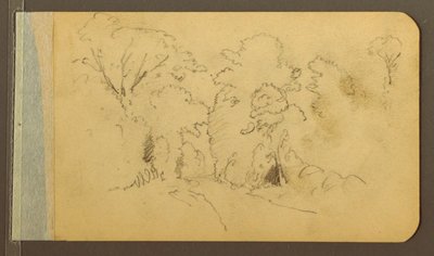 Disegno, Colline e catene montuose; verso: Strada nel bosco, 1889 da Frederic Edwin Church
