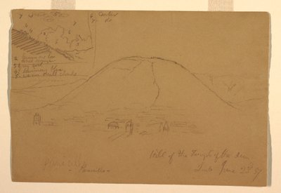 Disegno, Collina del Tempio del Sole, Quito, Ecuador, 23 giugno 1857 da Frederic Edwin Church