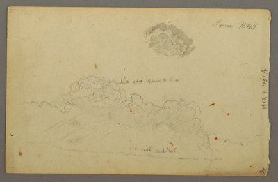 Disegno, campi di collina, 1844 da Frederic Edwin Church