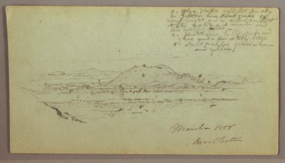 Disegno, colline, fiume, marzo 1858 da Frederic Edwin Church