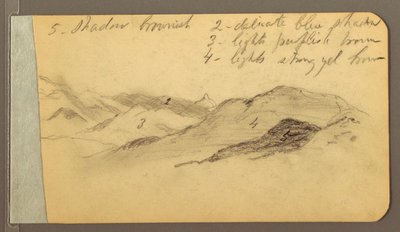 Disegno, Colline; verso: Testa, 1889 da Frederic Edwin Church