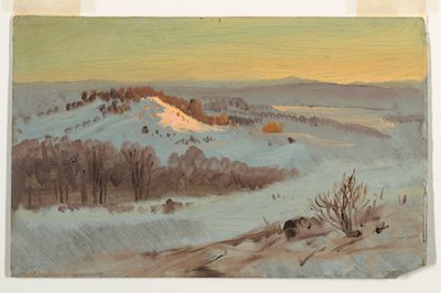 Disegno, Hudson Valley, New York in inverno, 1869-70 da Frederic Edwin Church