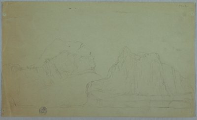 Disegno, Iceberg con due cime, giugno o luglio 1859 da Frederic Edwin Church