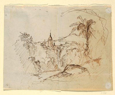 Disegno, Paesaggio immaginario, 1865-66 da Frederic Edwin Church